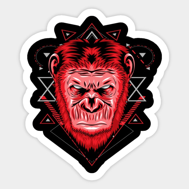 ape head face Sticker by SHINIGAMII
